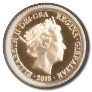 Gibraltar ¼ Sovereign - Elizabeth II Coronation Jubilee - Coat of Arms obverse