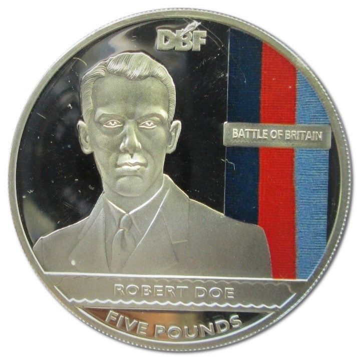 Jersey 5 Pounds - Elizabeth II DBF: Bob Doe; Silver Proof