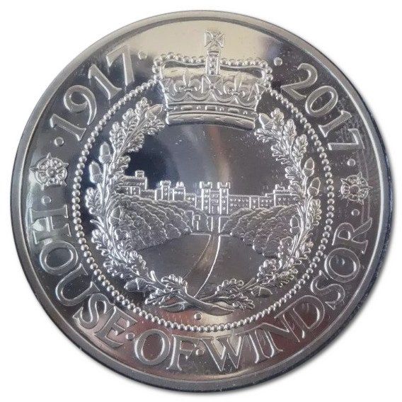 Isle of Man 5 Pounds - Elizabeth II House of Windsor; Silver Piedfort