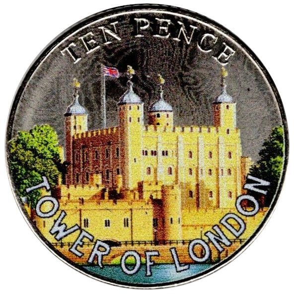 Isle of Man 10 Pence - Charles III Tower of London reverse