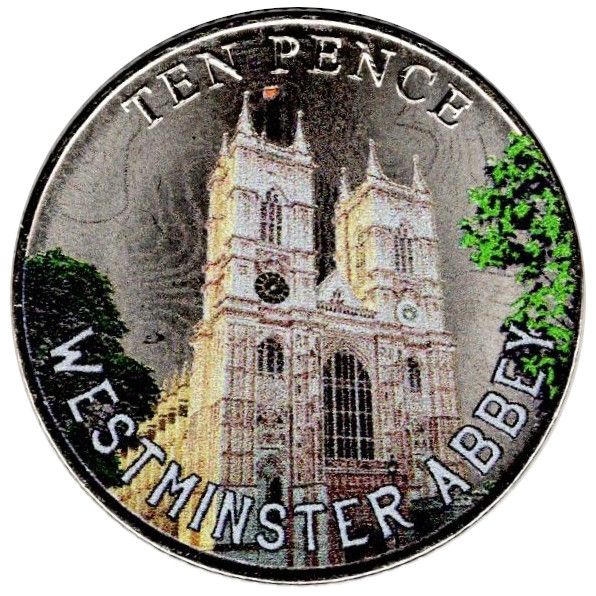 Isle of Man 10 Pence - Charles III Westminster Abbey reverse