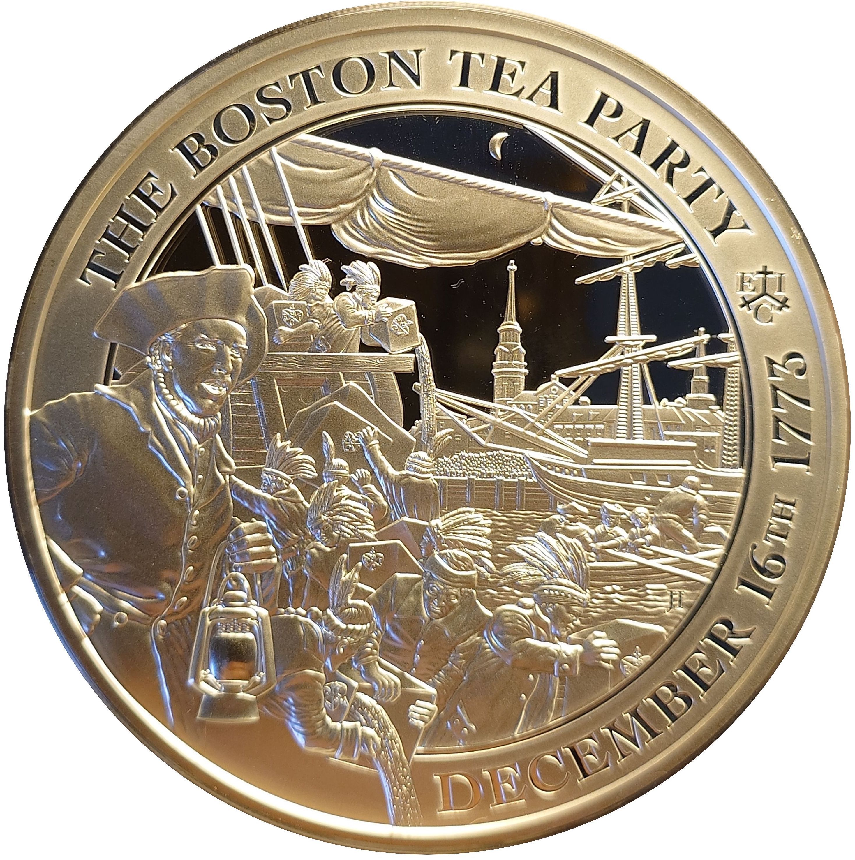 Saint Helena 5 Pounds - Charles III 250th anniversary of the Boston tea party