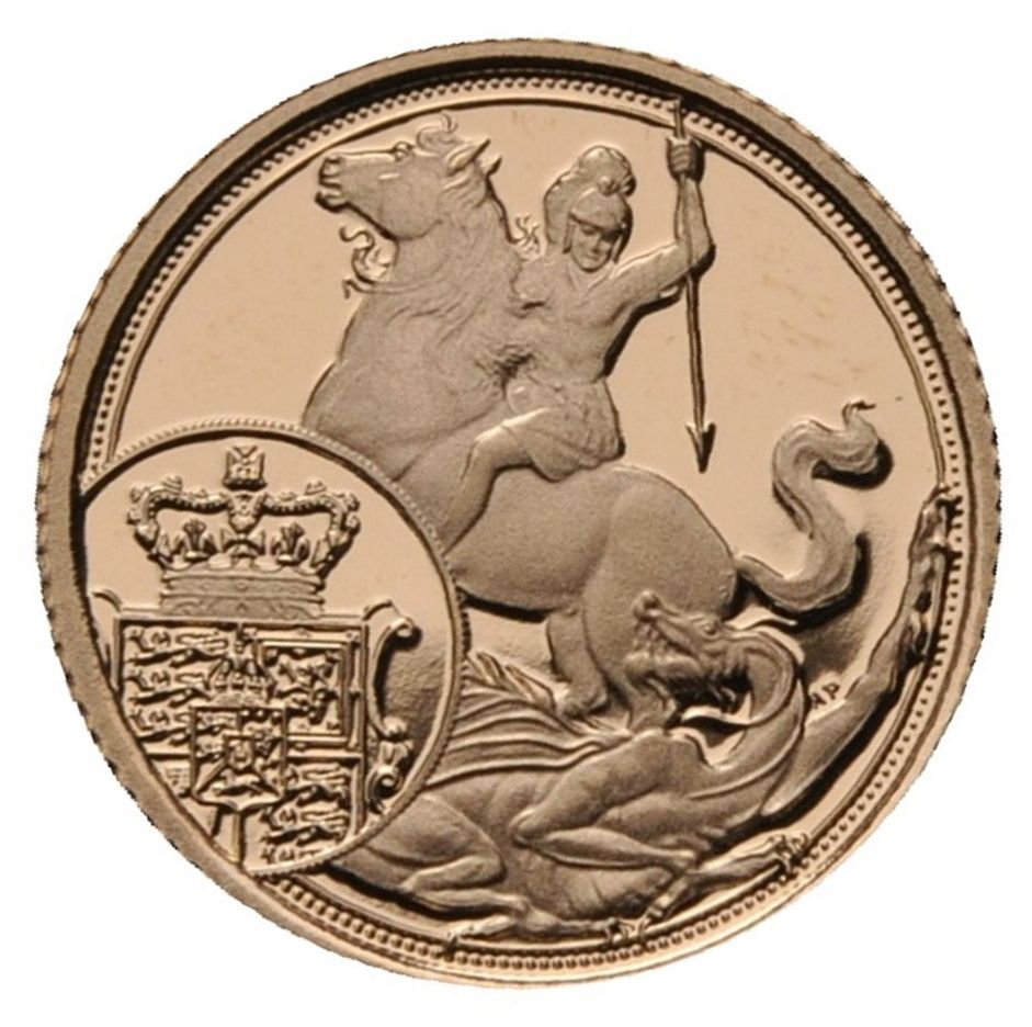 Gibraltar ¼ Sovereign - Charles III St George and the Dragon; Gold