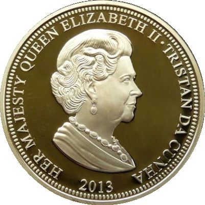 Tristan da Cunha 50 Pence - Elizabeth II Queen with White Hat obverse