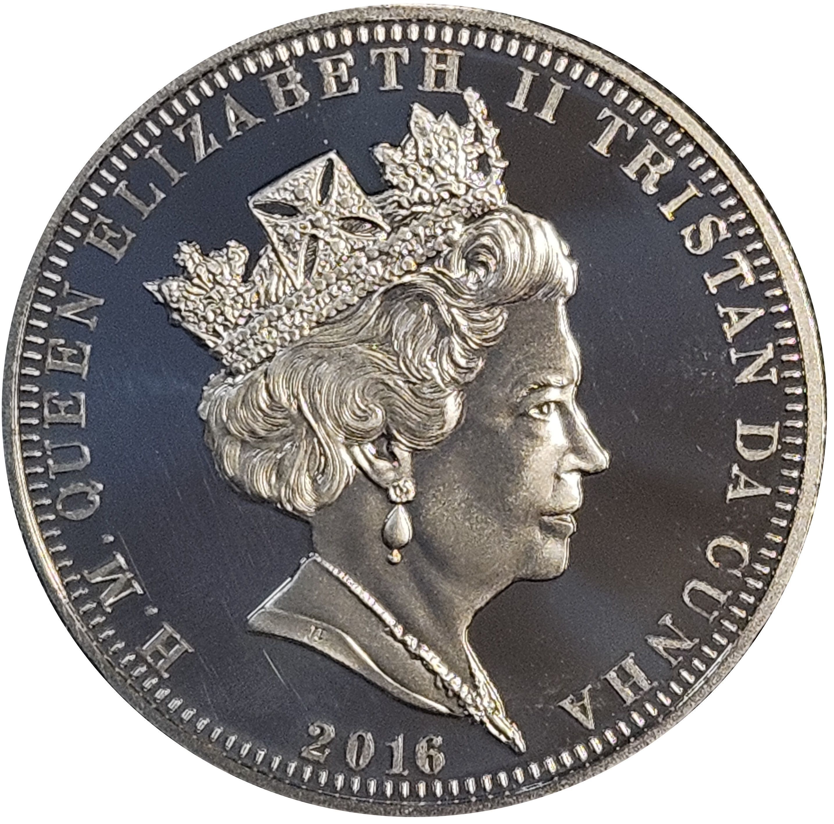 Tristan da Cunha 1 Crown - Elizabeth II Pearl Harbor obverse