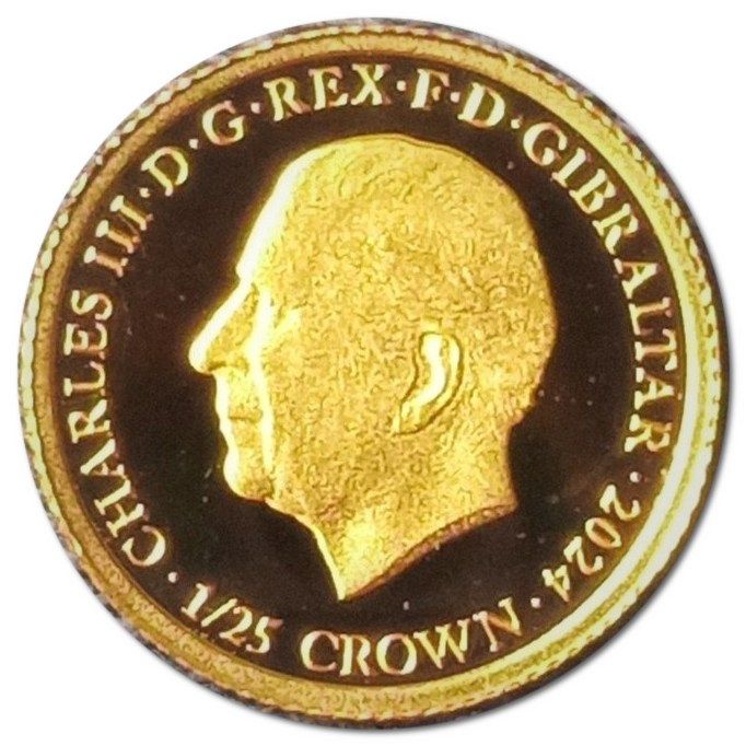 Gibraltar 1/25 Crown - Charles III D-Day 80 obverse