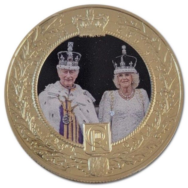 Gibraltar 1 Crown - Charles III King Charles III - with Queen Camilla reverse