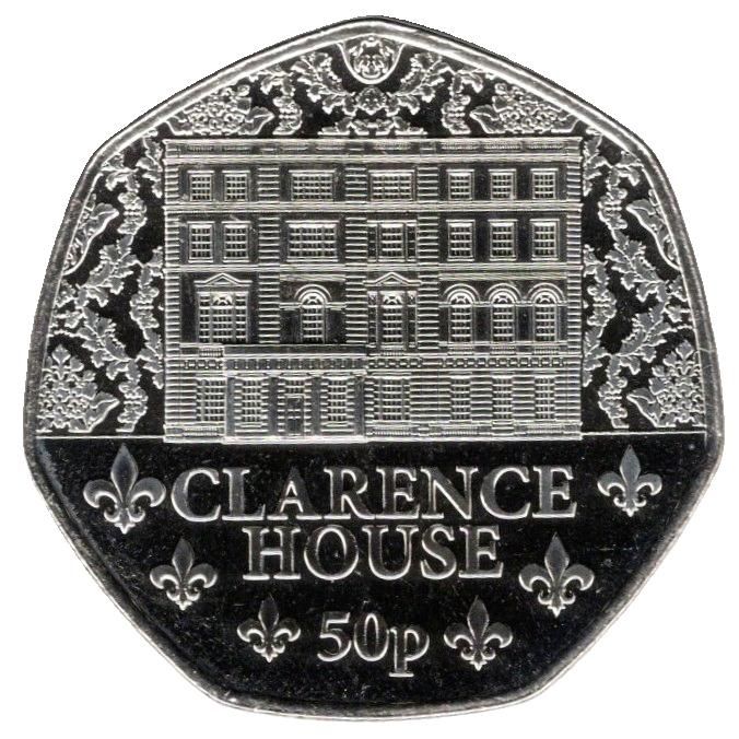 Jersey 50 Pence - Charles III Clarence House reverse