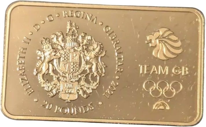 Gibraltar 20 Pounds - Elizabeth II Team GB - Tokyo 2020 obverse