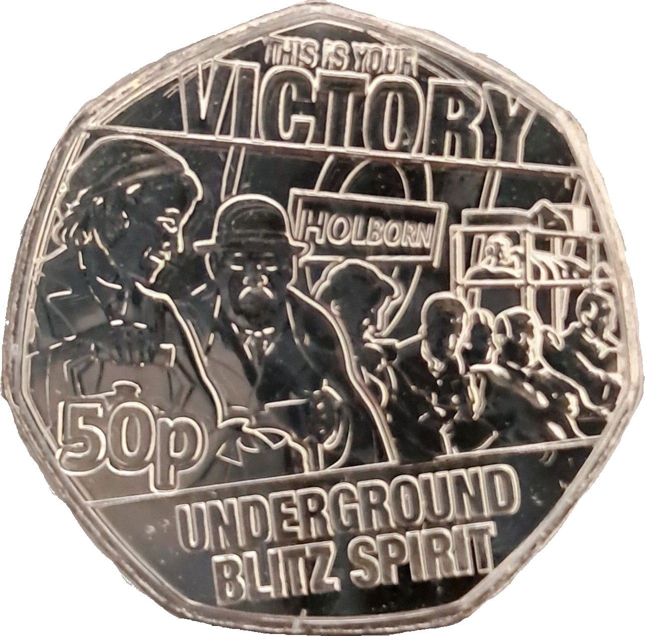 Falkland Islands 50 Pence - Charles III  Underground Blitz Spirit