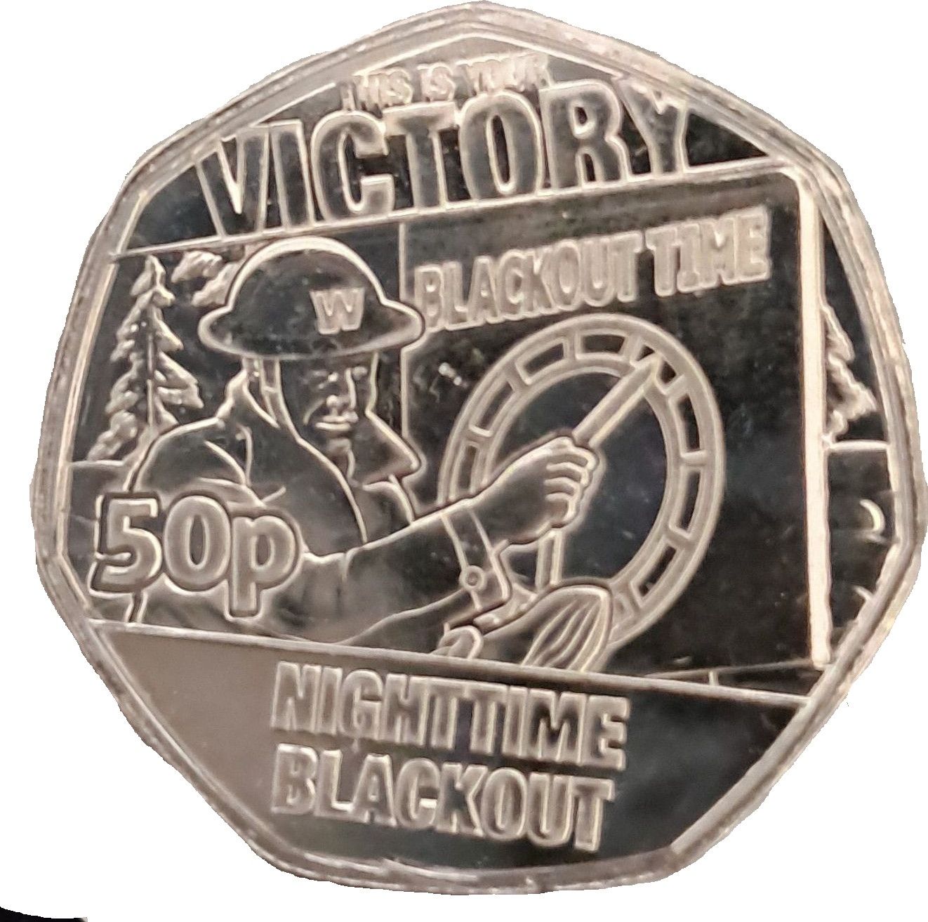 Falkland Islands 50 Pence - Charles III Nighttime Blackout reverse