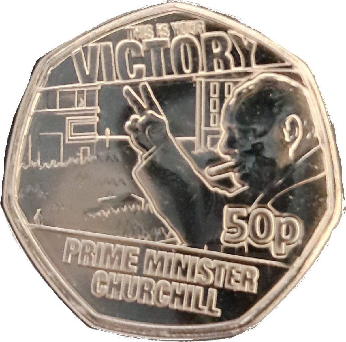 Jersey 50 Pence - Charles III Prime Minister Churchill reverse