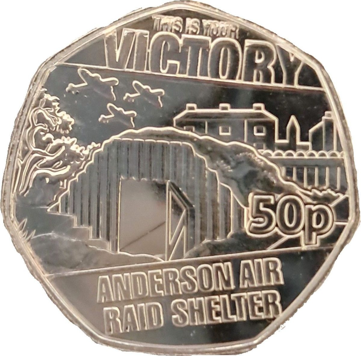 Jersey 50 Pence - Charles III Anderson Air Raid Shelter