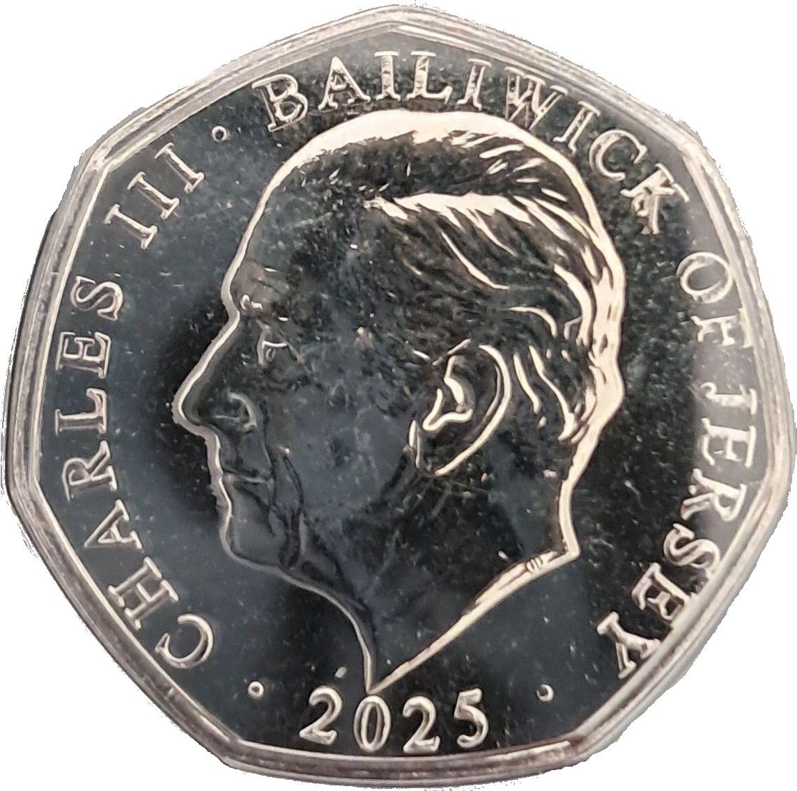 Jersey 50 Pence - Charles III London ARP Warden obverse