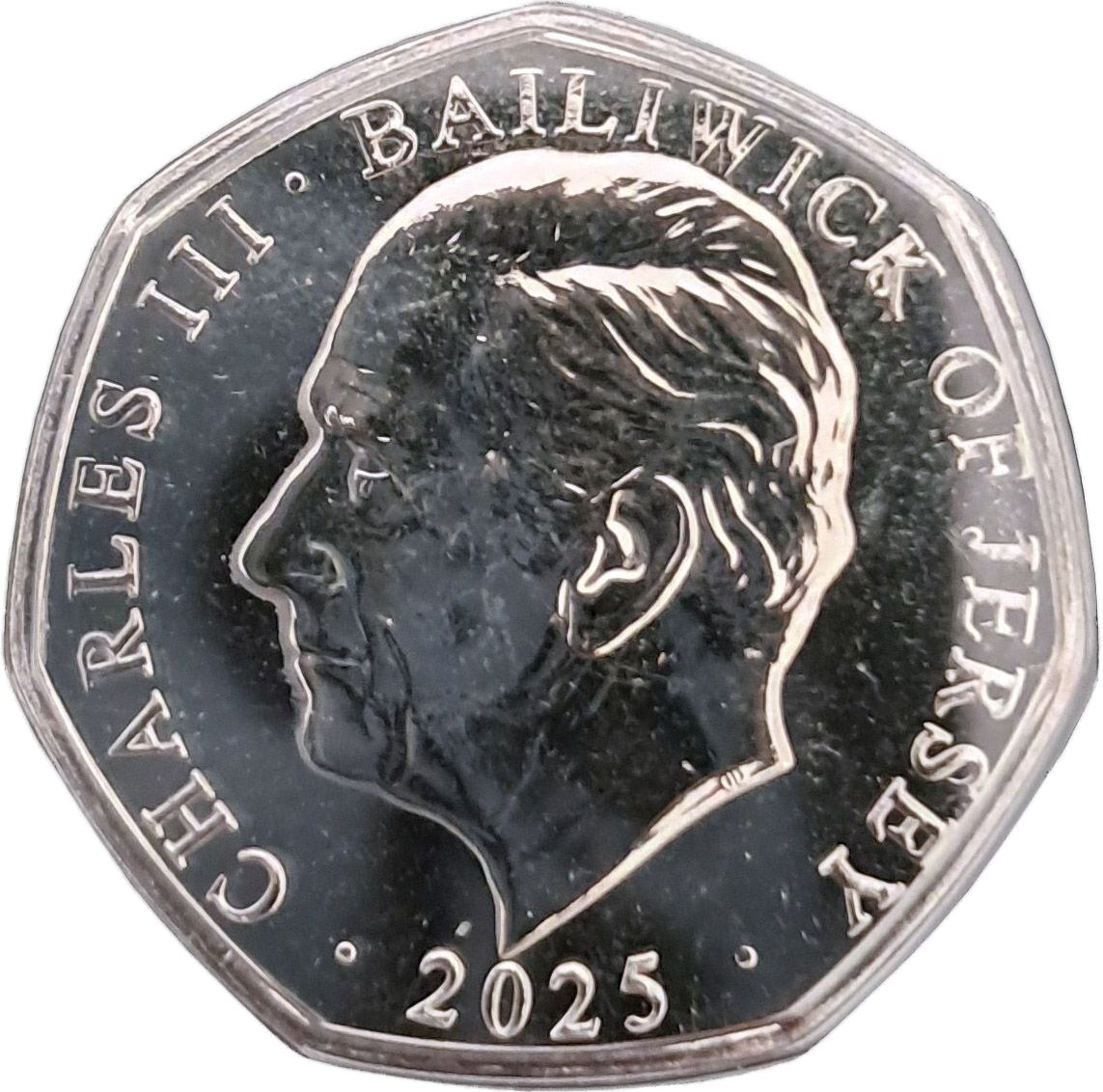 Guernsey 50 Pence - Charles III Digging for Victory obverse