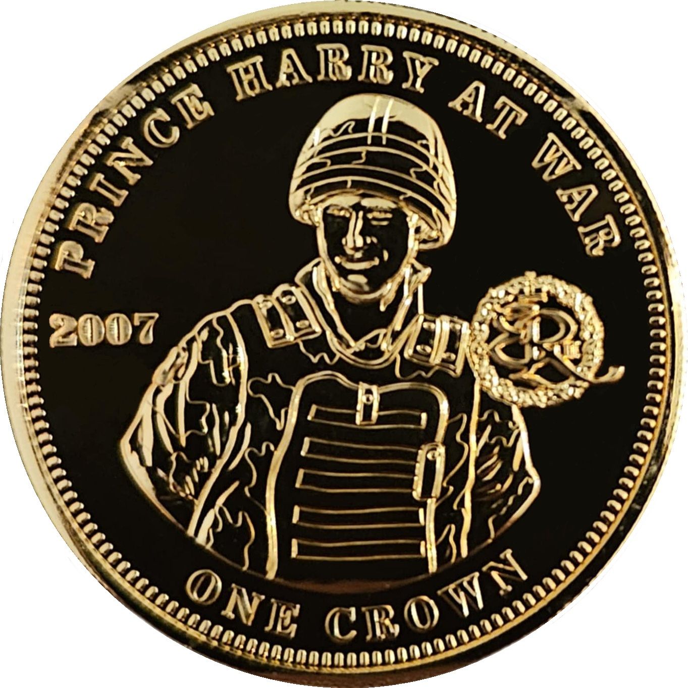 Tristan da Cunha 1 Crown - Elizabeth II Prince Harry at War reverse