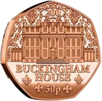 Jersey 50 Pence - Charles III Buckingham House; Gold Proof reverse