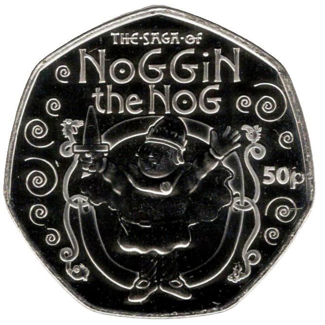 Guernsey 50 Pence - Charles III Classic Children's TV - Noggin the Nog reverse