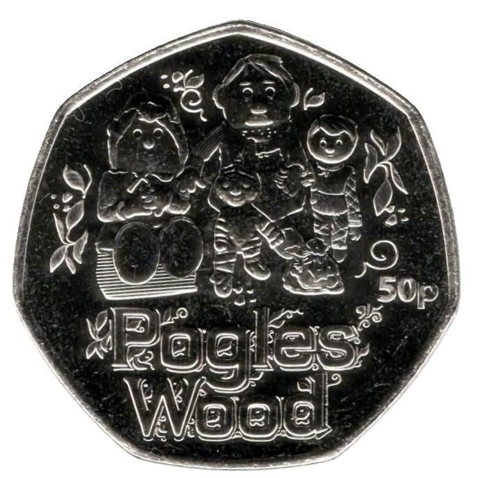 Guernsey 50 Pence - Charles III Classic Children's TV - Poggle’s Wood reverse
