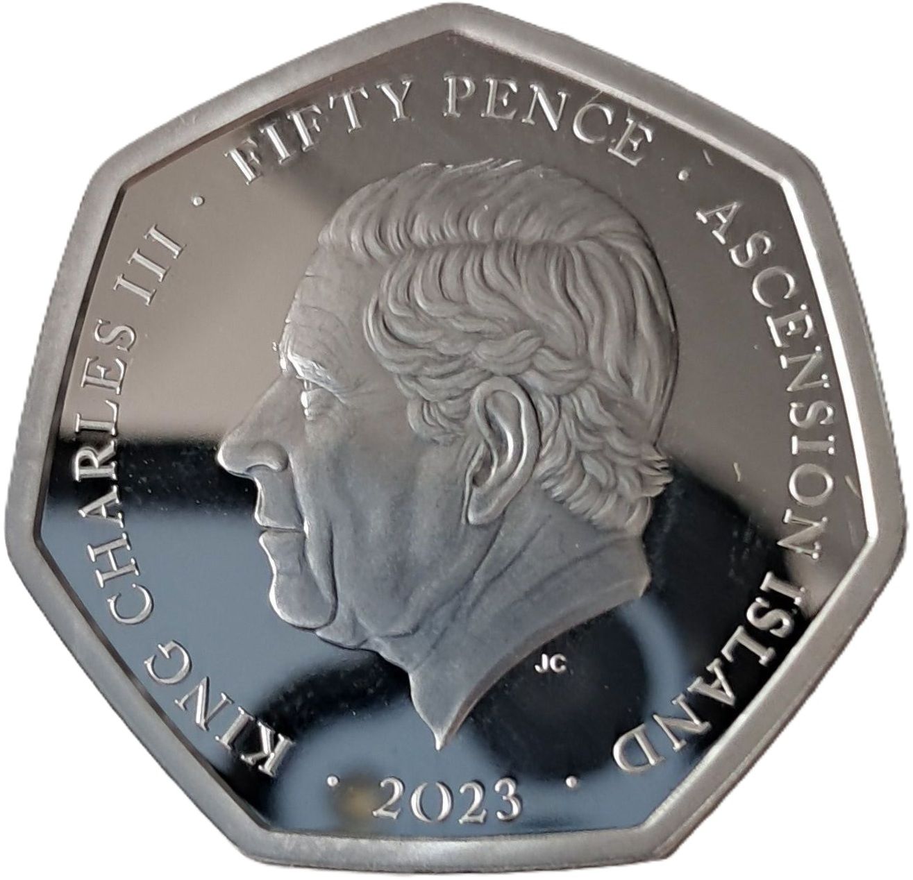 Ascension Island 50 pence - Charles III Coronation obverse