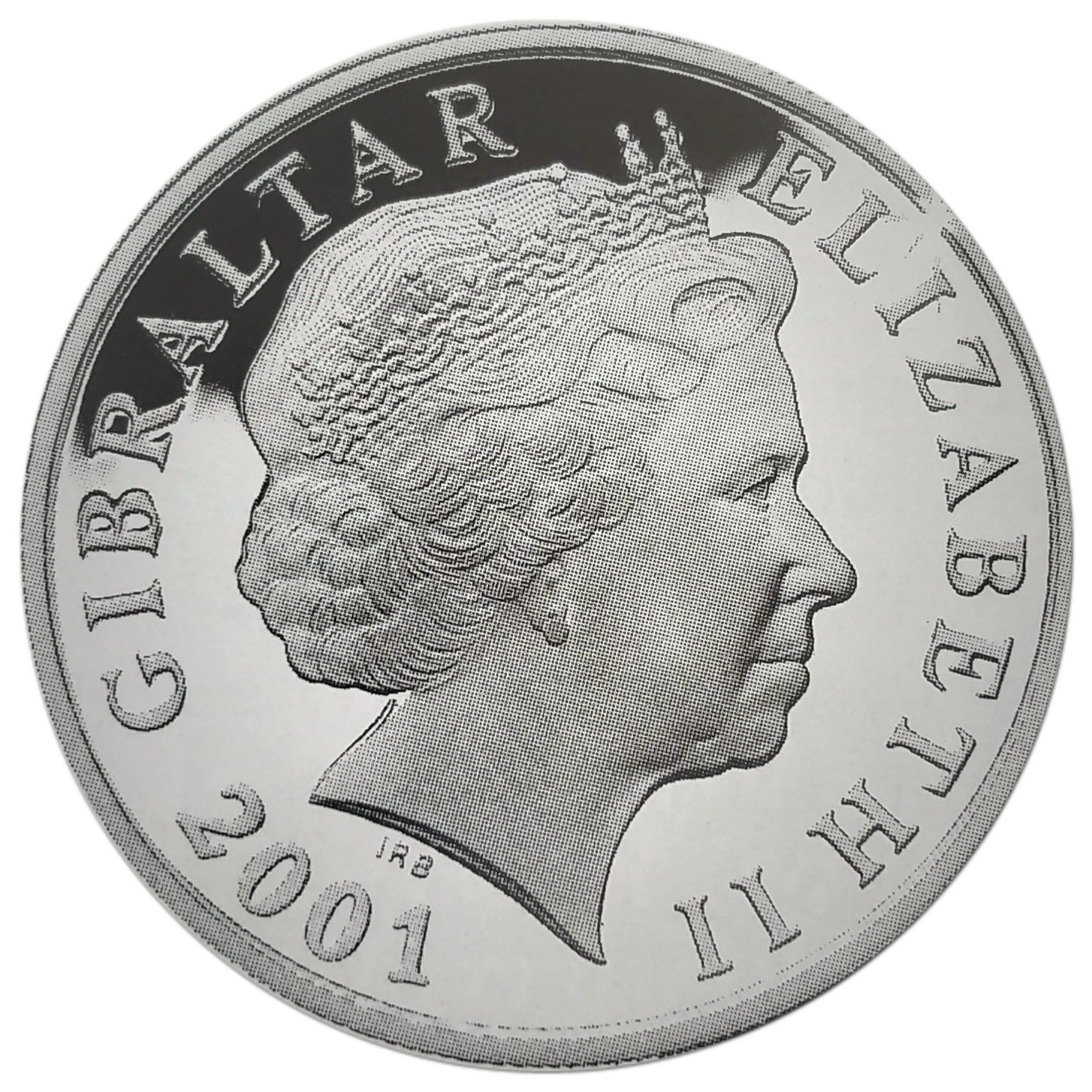 Gibraltar 5 Pounds - Elizabeth II Gibraltar Chronicle; Silver Proof obverse