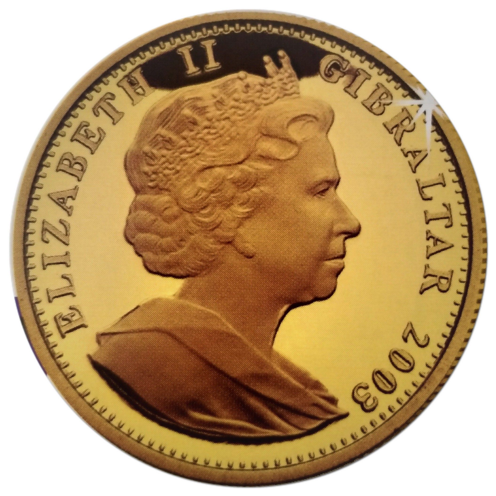 Gibraltar 1/25 Crown - Elizabeth II St. George and Dragon obverse