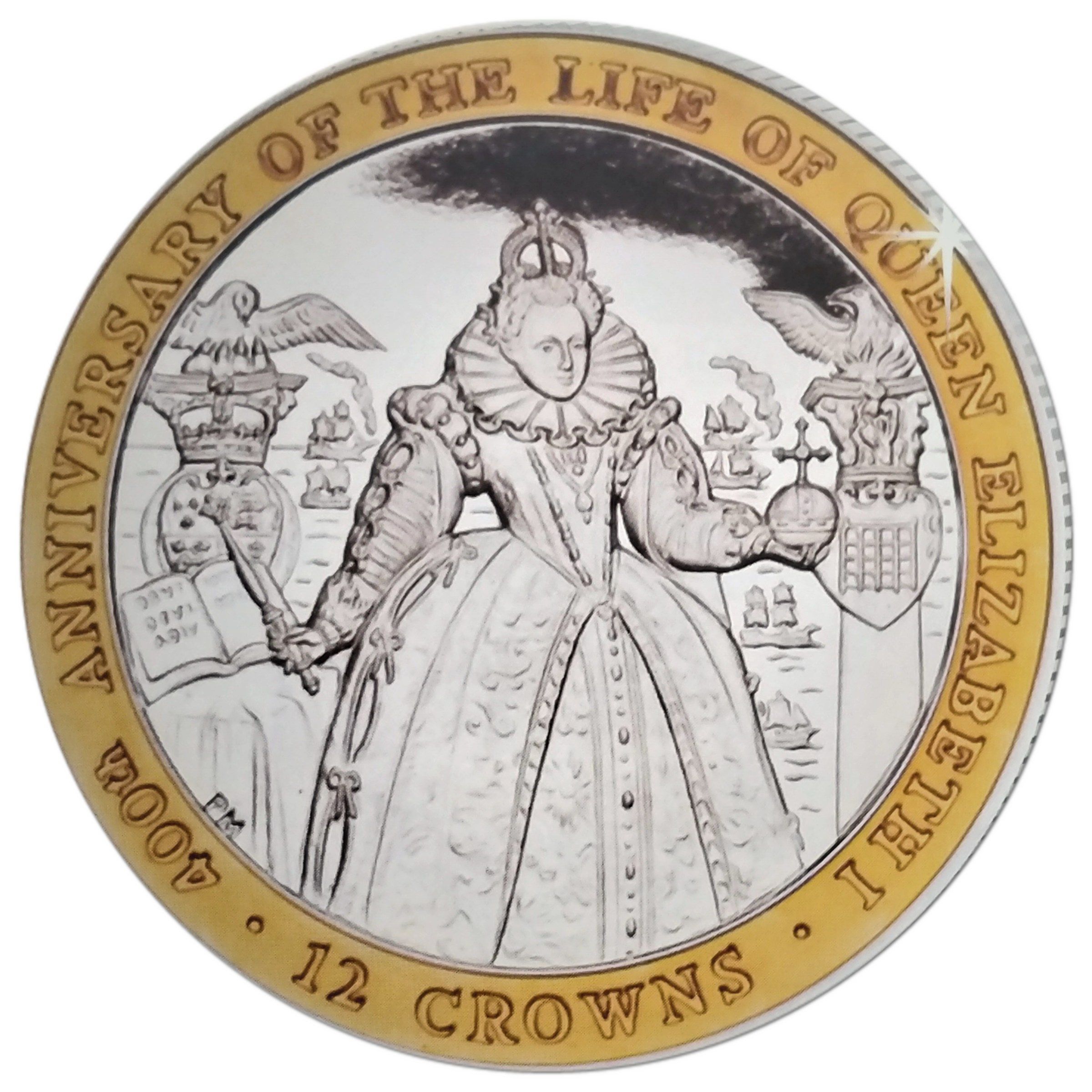 Gibraltar 12 Crowns - Elizabeth II Elizabeth I reverse