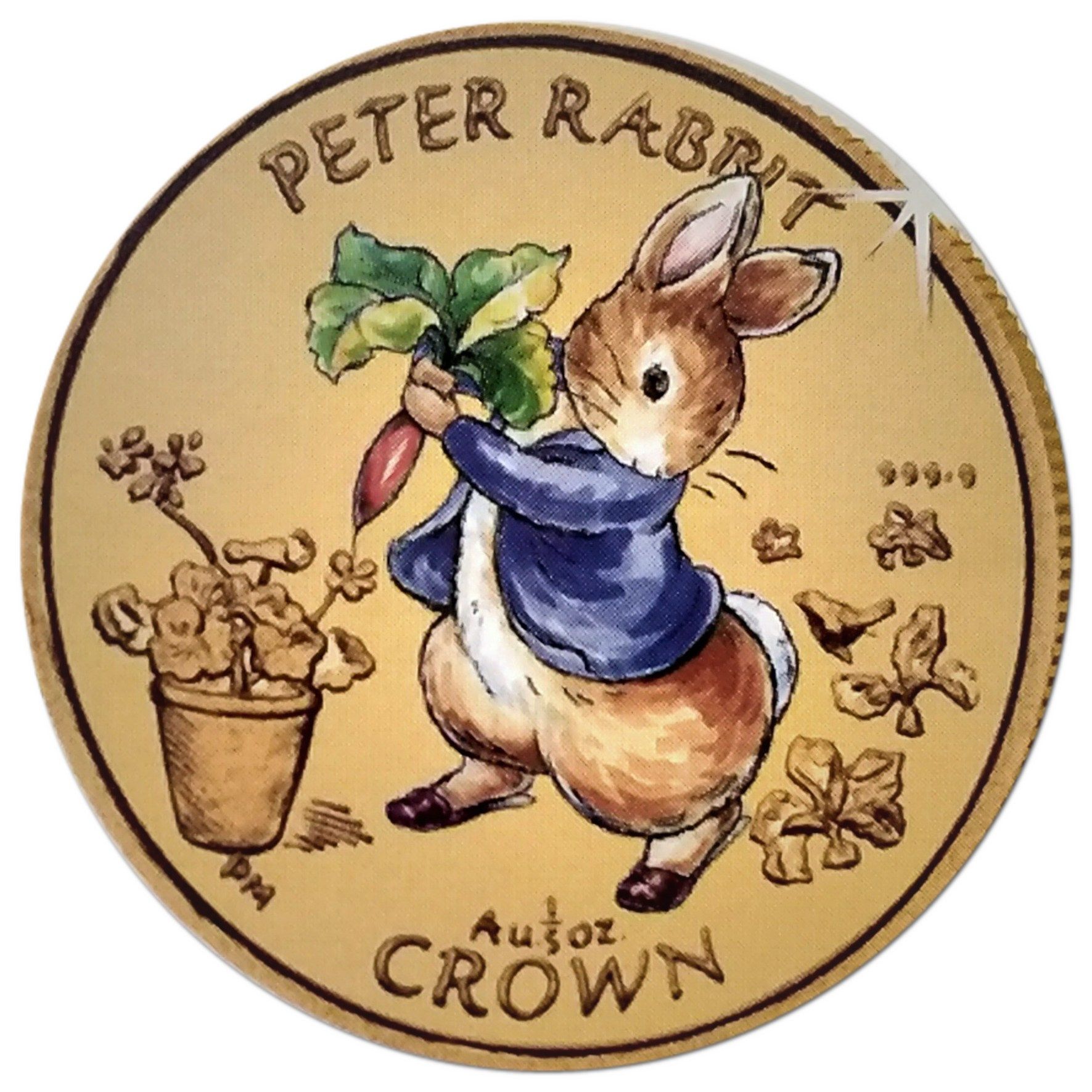 Gibraltar ⅕ Crown - Elizabeth II Peter Rabbit; Coloured reverse