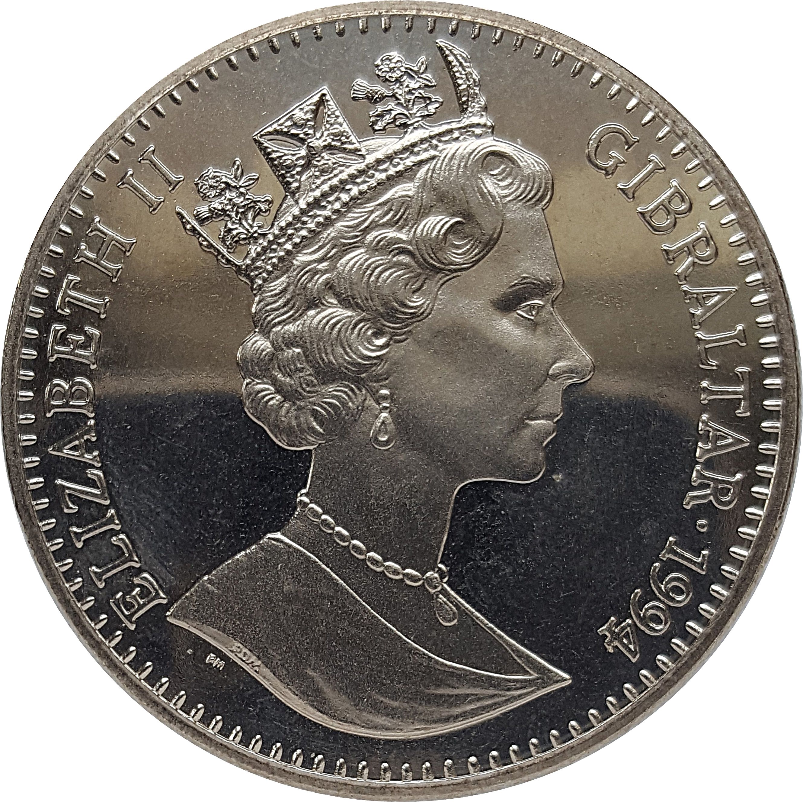 Gibraltar 1 Crown - Elizabeth II "Return of Sherlock Holmes" obverse