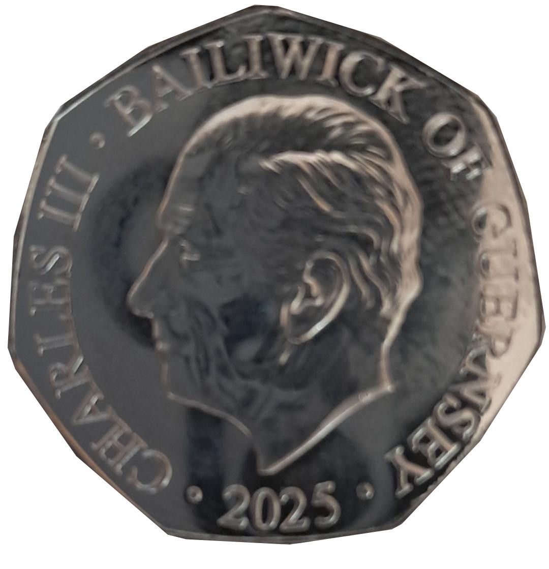 Guernsey 50 Pence - Charles III Battle of Britain - Sir Hugh Dowding; Silver Proof obverse