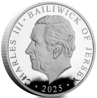 Jersey 5 Pounds - Charles III Princess Anne; Silver Proof obverse