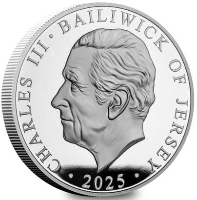 Jersey 10 Pounds - Charles III Princess Anne; Silver Proof obverse