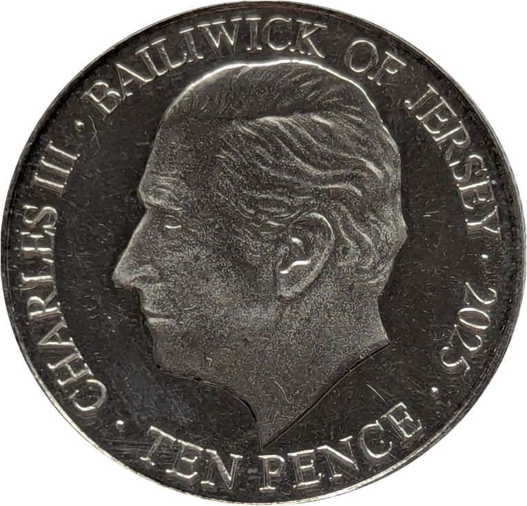 Jersey 10 Pence - Charles III King Charles I obverse