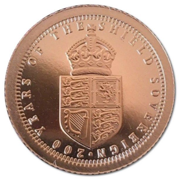 Gibraltar ⅛ Sovereign - Charles III Shield Sovereign; Gold
