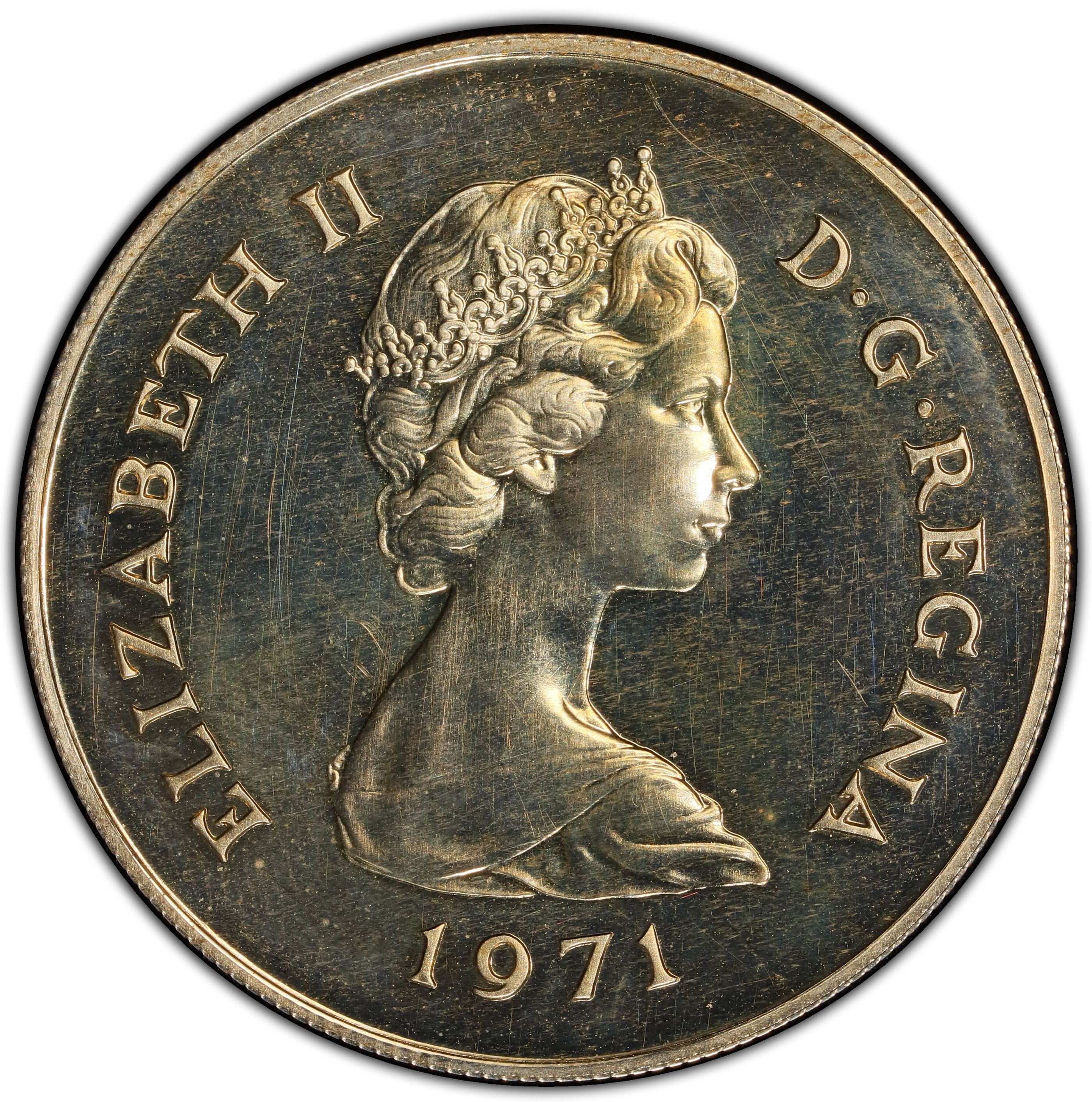 Gibraltar 25 New Pence - Elizabeth II Barbary Ape; Silver Proof obverse