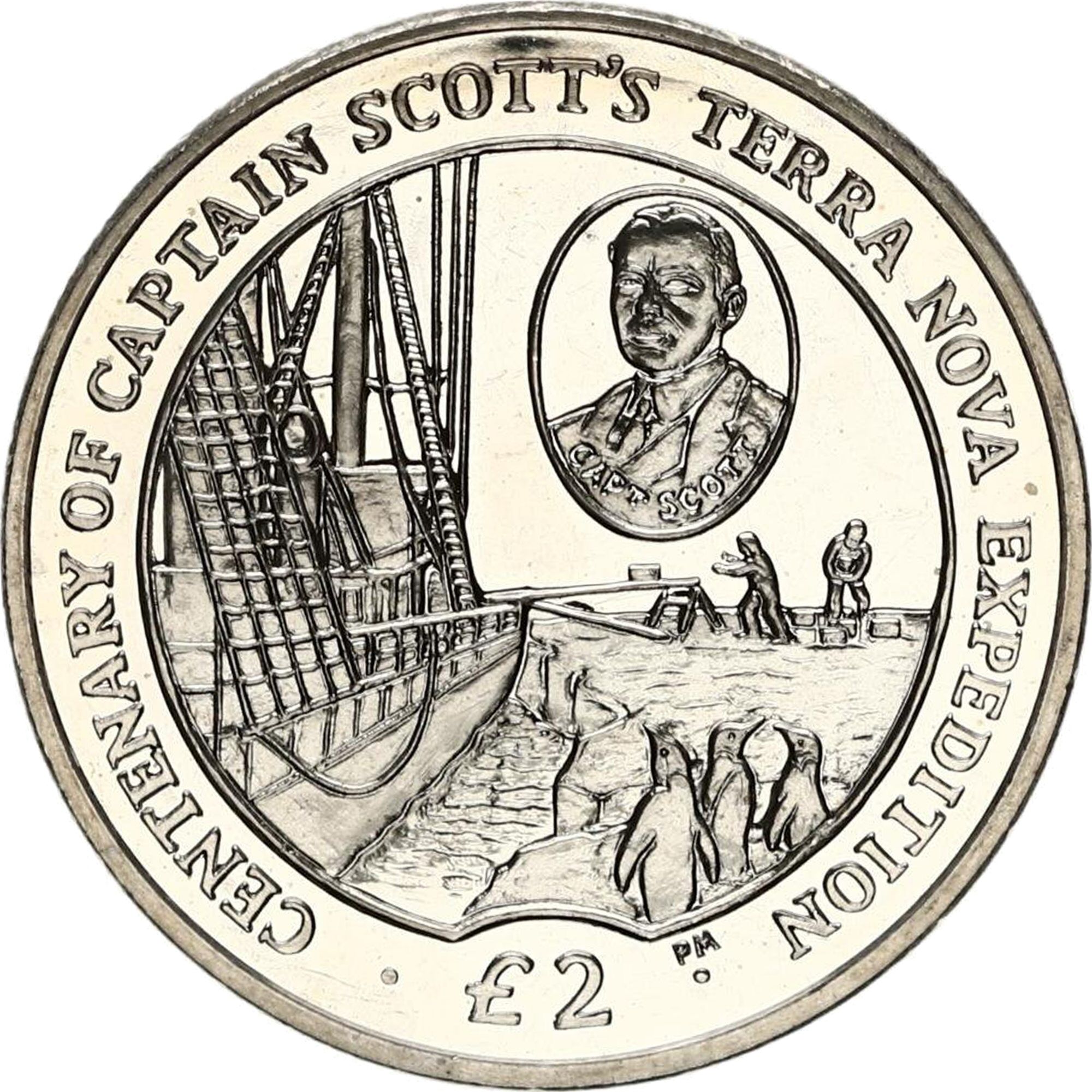 British Antarctic Territory 2 Pounds - Elizabeth II Terra Nova Expedition reverse