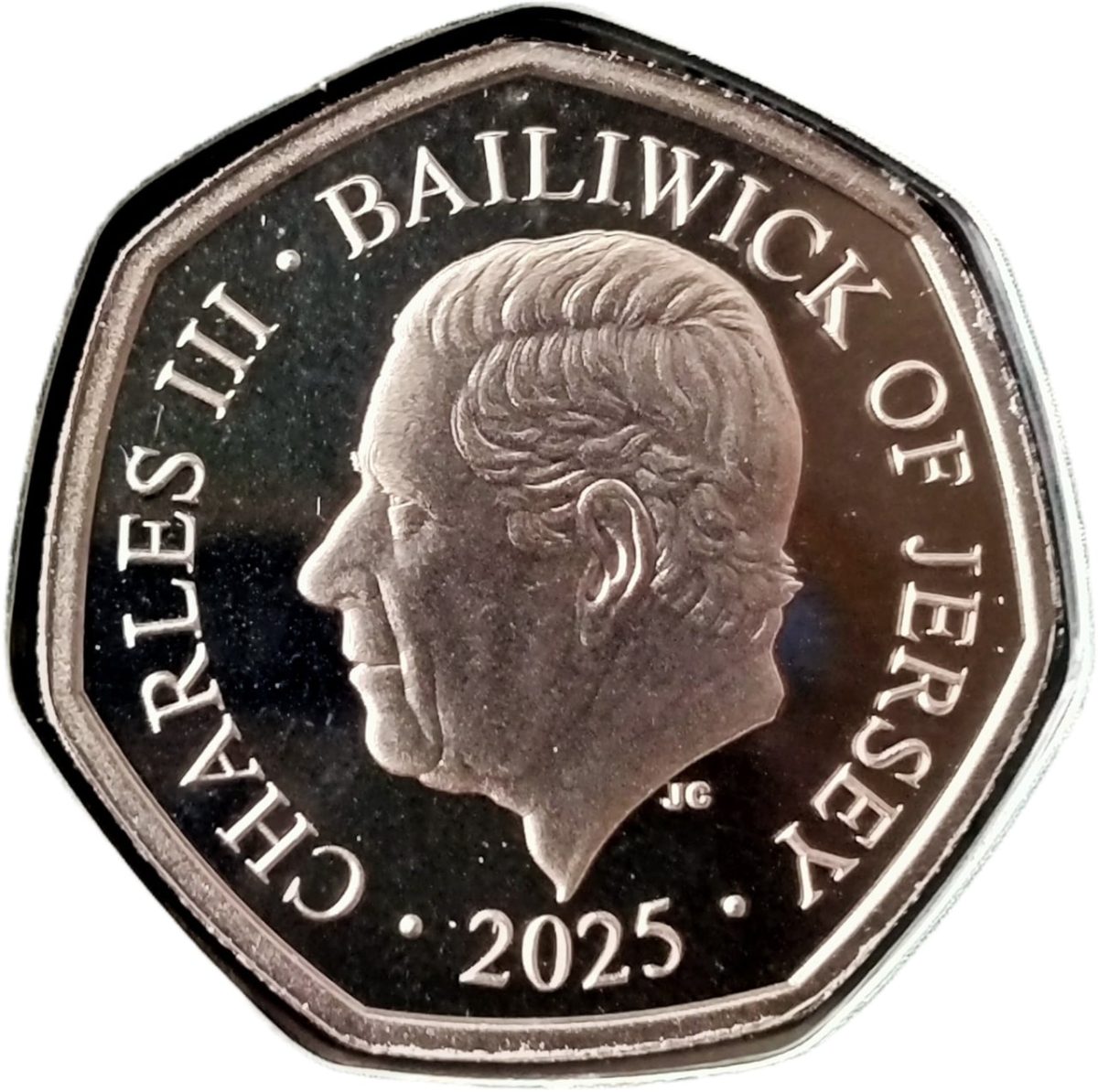 Jersey 50 Pence - Charles III St Paul's Cathedral obverse