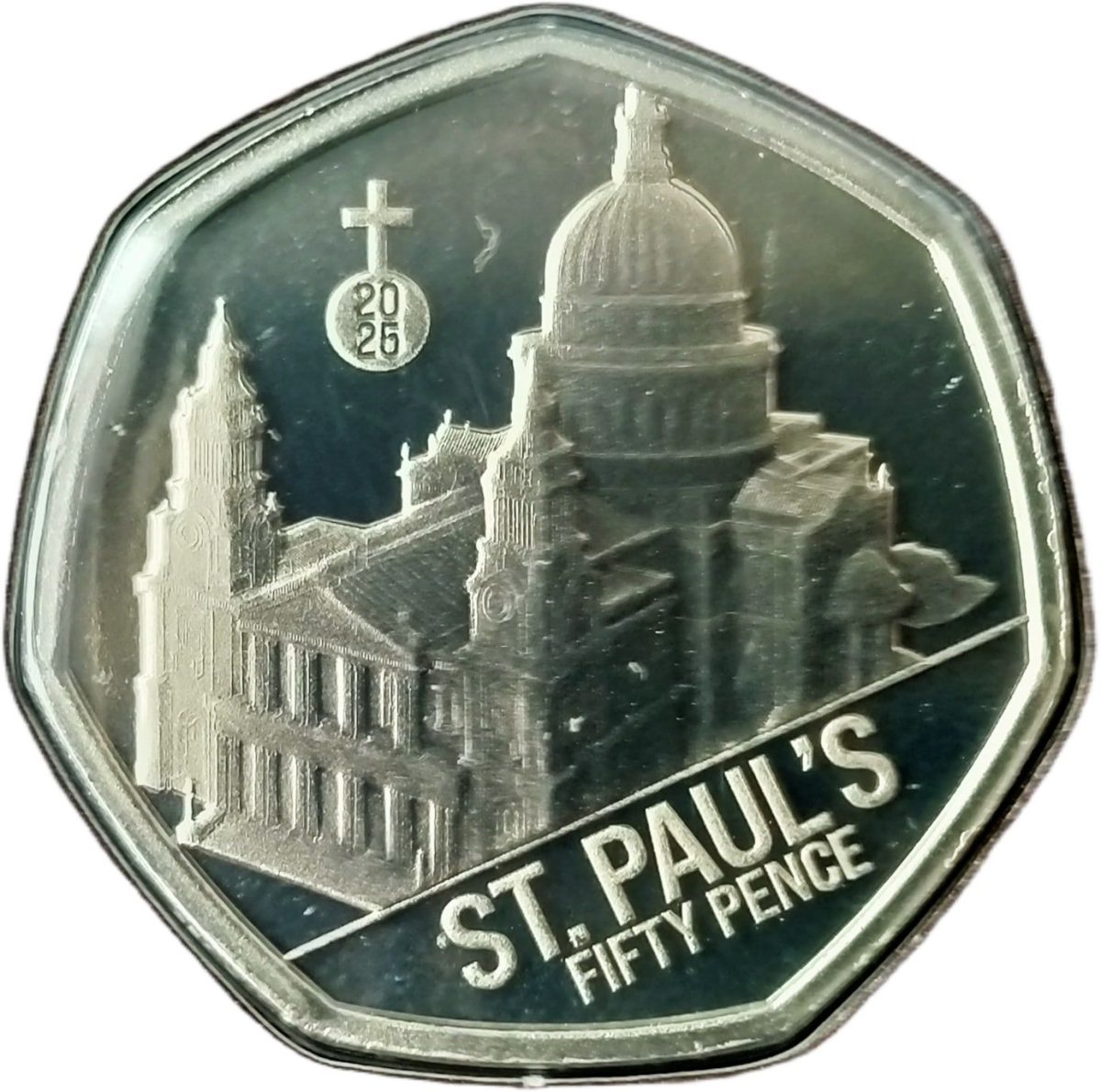 Jersey 50 Pence - Charles III St Paul's Cathedral reverse