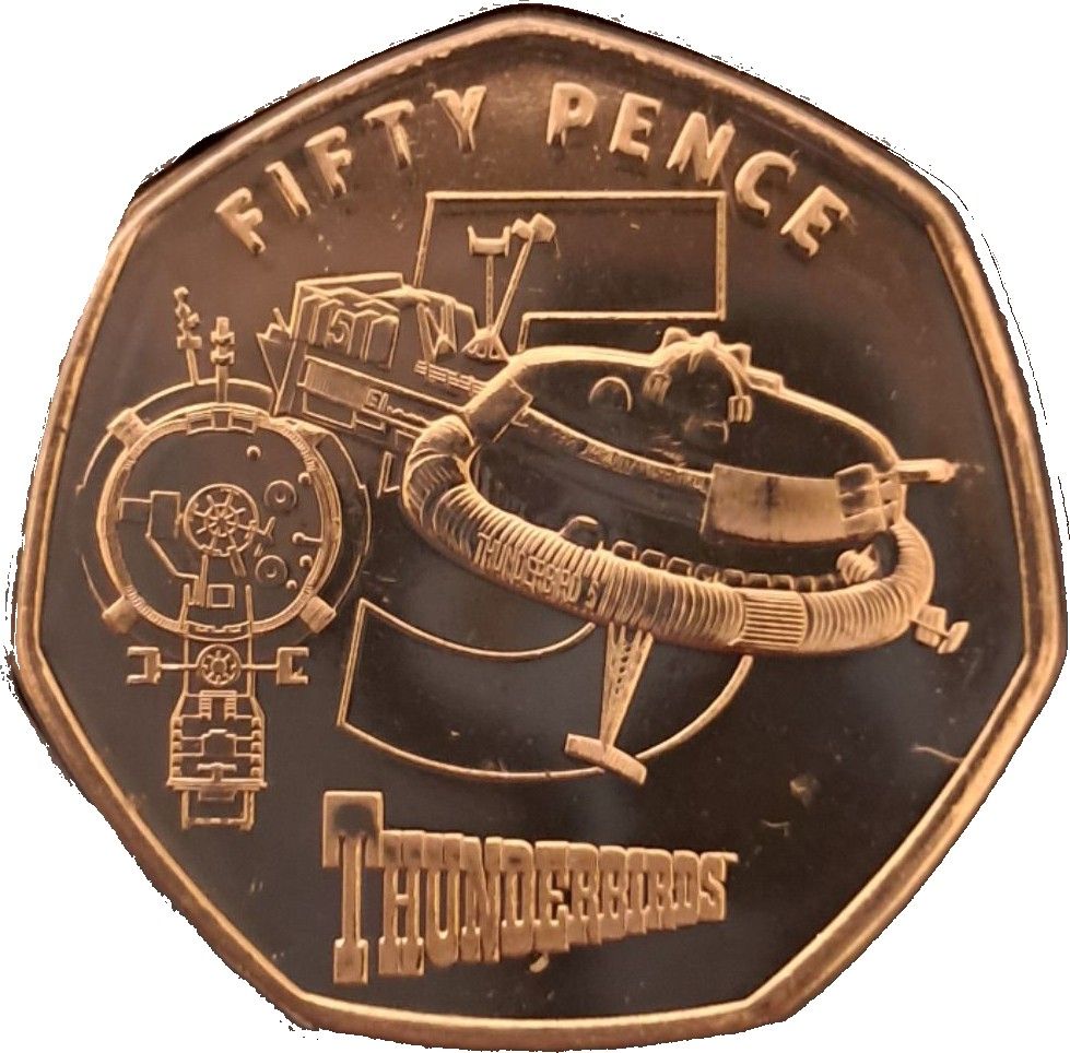 Guernsey 50 Pence - Charles III Thunderbirds - 5 reverse