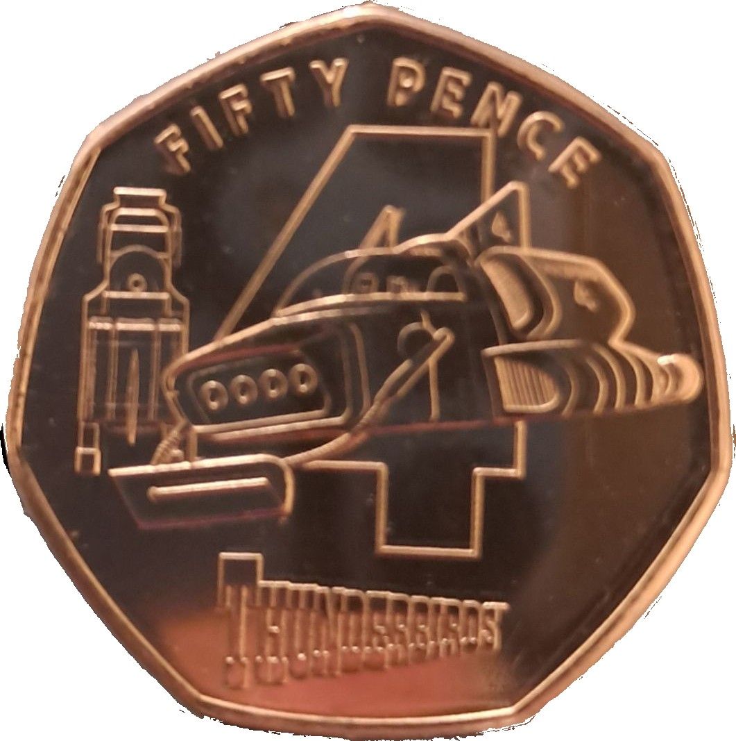 Guernsey 50 Pence - Charles III Thunderbirds - 4 reverse