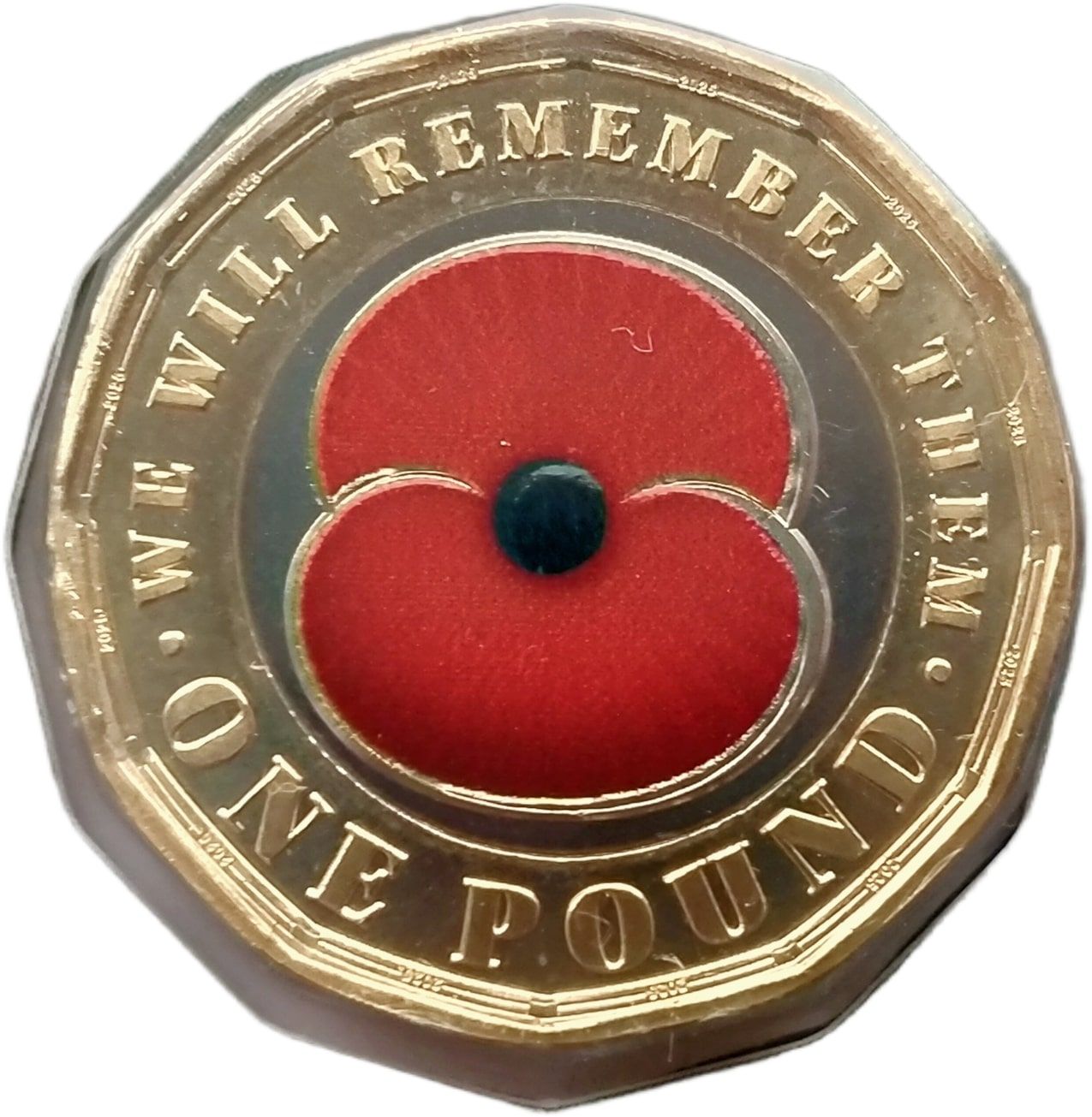 Jersey 1 Pound - Charles III RBL Poppy; Coloured reverse