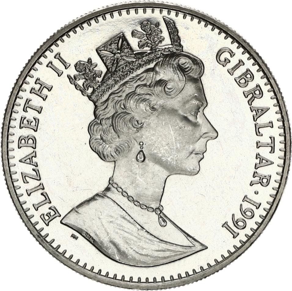 Gibraltar 1 Crown - Elizabeth II Royal Yacht 'Britannia' obverse