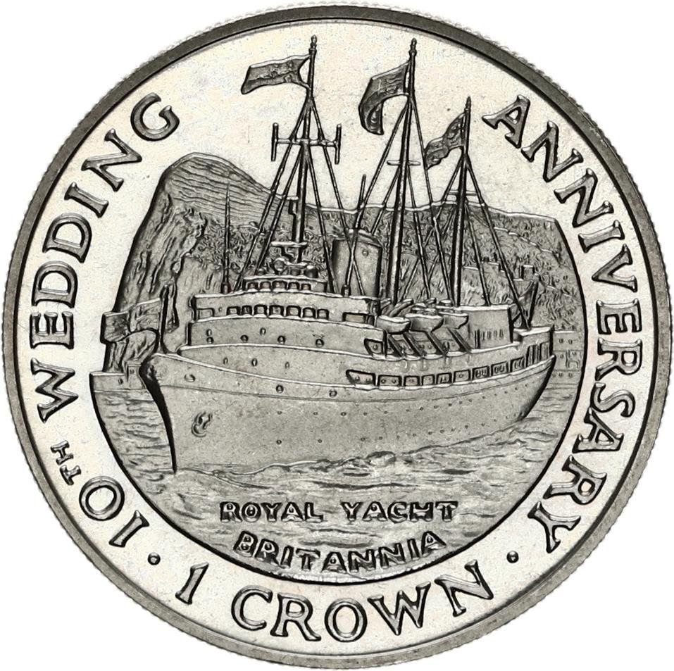 Gibraltar 1 Crown - Elizabeth II Royal Yacht 'Britannia' reverse