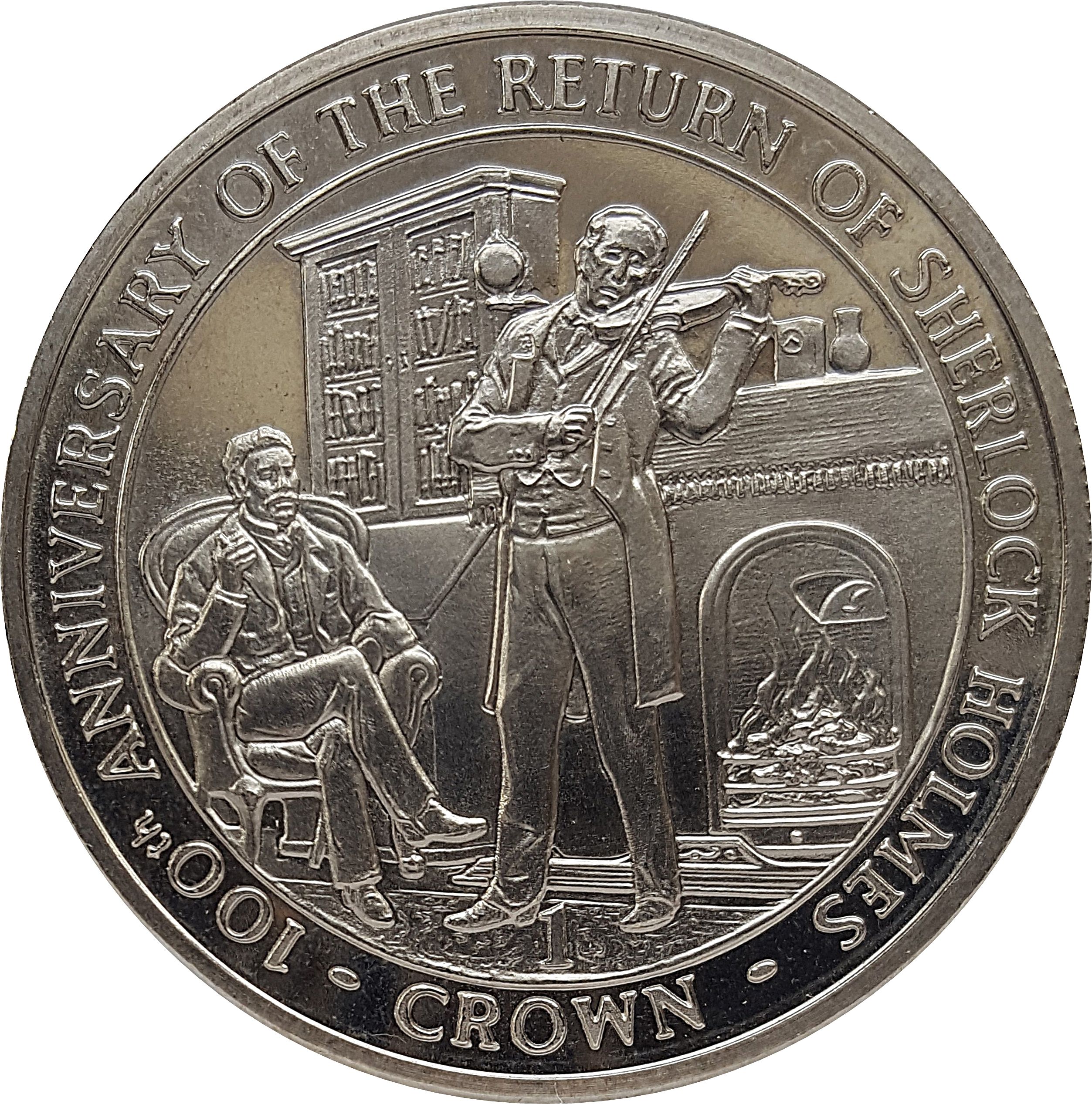 Gibraltar 1 Crown - Elizabeth II "Sherlock Playing the Violin"