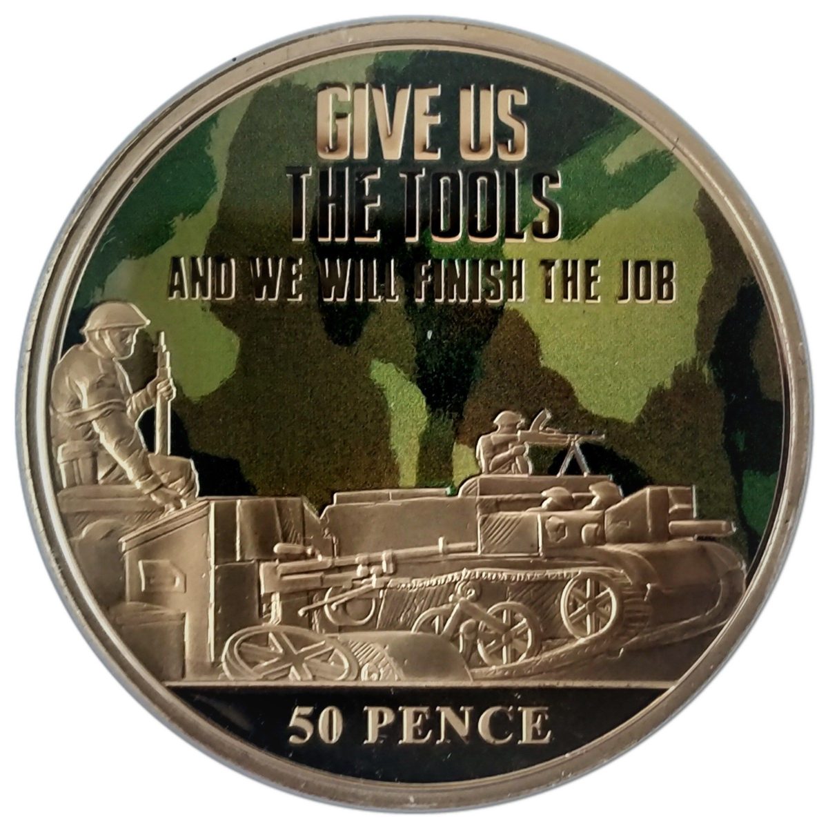 Guernsey 50 Pence - Elizabeth II The Bren Gun Carrier