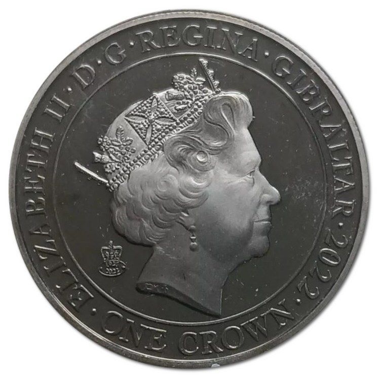 Gibraltar 1 Crown In the name of Elizabeth II; God and My Right obverse