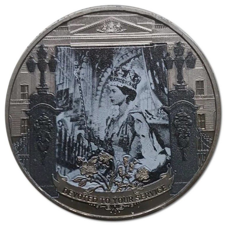 Gibraltar 1 Crown In the name of Elizabeth II; God and My Right reverse