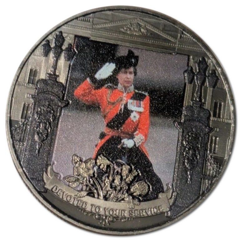 Gibraltar 1 Crown In the name of Elizabeth II; On horse reverse