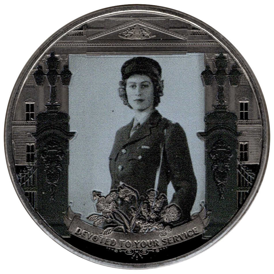 Gibraltar 1 Crown In the name of Elizabeth II; Wartime Duty reverse