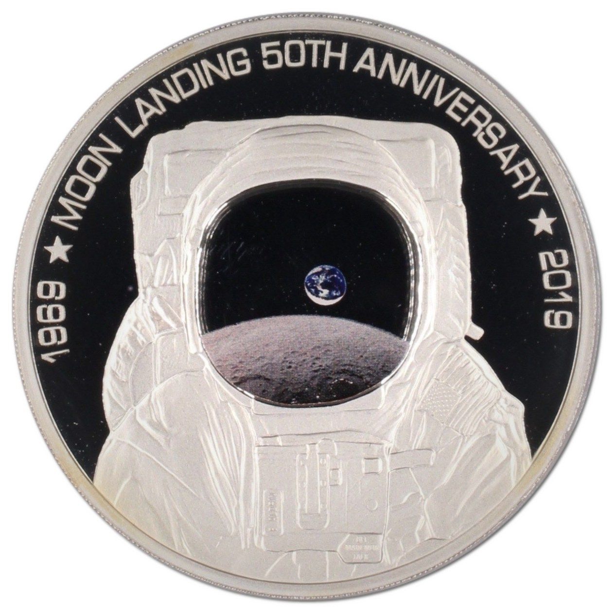 Isle of Man 5 Pounds - Elizabeth II Moon Landing; Silver Proof
